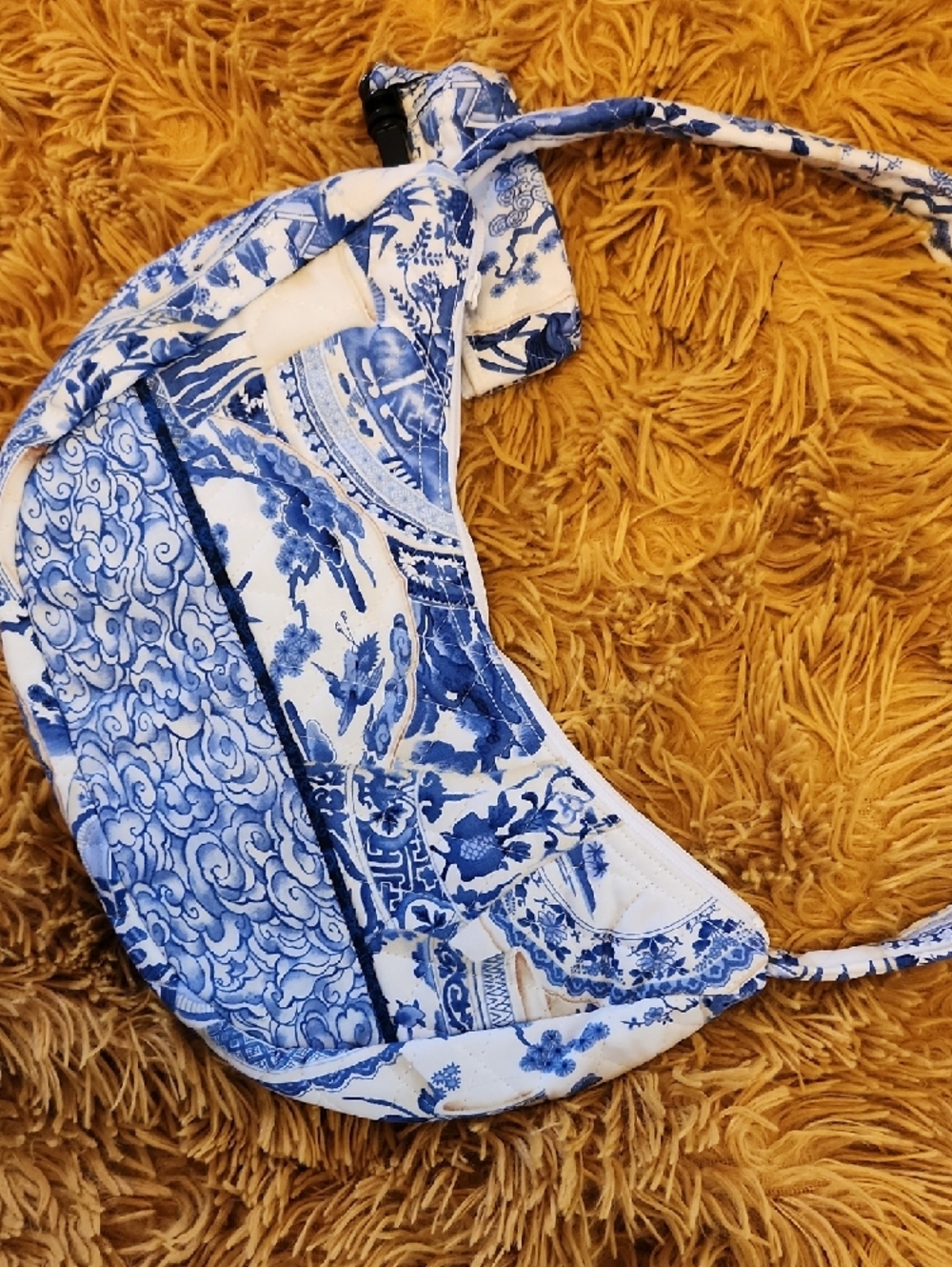 NWOT Handmade Blue & White Floral Print Mini Shoulder Bag FINAL PRICE - Picture 3 of 10